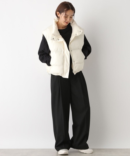 LEPSIM（レプシィム）の「エアサーマルワイドスタンドベスト　116902（ダウンベスト・レディース・ブラック/ベージュ/オフホワイト・FREE）」の19枚目の写真