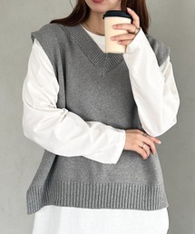 オーバーシルエットニットベスト