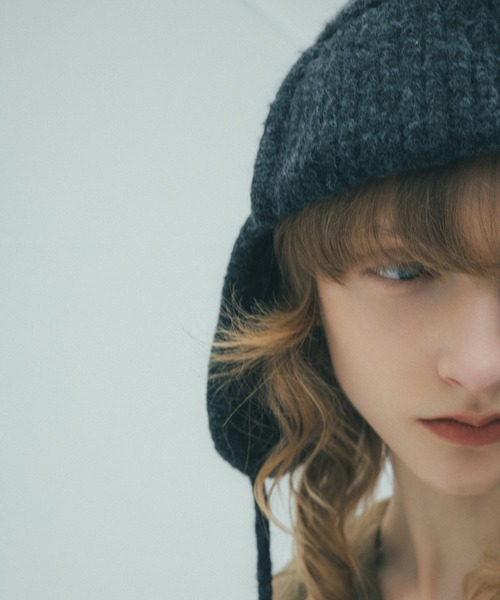 N.(N. Natural Beauty Basic)(エヌエヌナチュラルビューティーベーシック)の「◆ニットフライトキャップ(ニットキャップ/ビーニー・レディース・アイボリー/ブラック・フリ-)」の10枚目の写真