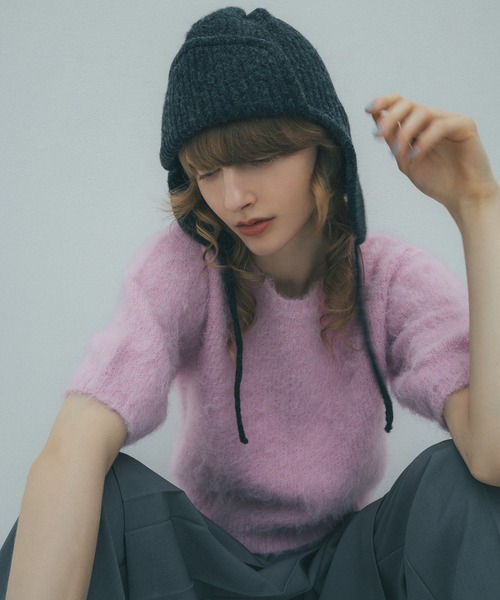 N.(N. Natural Beauty Basic)(エヌエヌナチュラルビューティーベーシック)の「◆ニットフライトキャップ(ニットキャップ/ビーニー・レディース・アイボリー/ブラック・フリ-)」の15枚目の写真