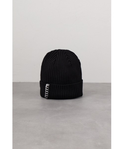 AZUL by moussy（アズールバイマウジー）の「ブランケットステッチニットキャップ（ニットキャップ/ビーニー・レディース・マジェンタ/ブラック・FREE）」の6枚目の写真