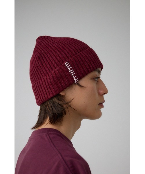 AZUL by moussy（アズールバイマウジー）の「ブランケットステッチニットキャップ（ニットキャップ/ビーニー・レディース・マジェンタ/ブラック・FREE）」の8枚目の写真