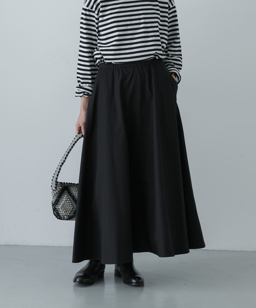 かぐれ（カグレ）の「コットンフレアスカート（スカート・レディース・オフホワイト/ブラック・FREE）」の4枚目の写真