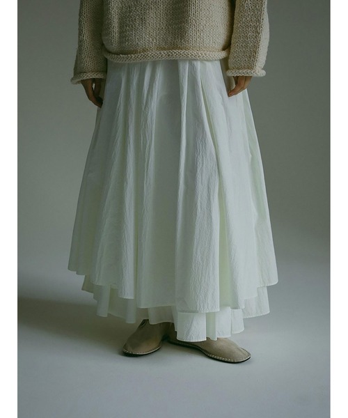 K05692)HER. ハー　ワッシャーフレアスカート ロングスカート　2 HER.（ハー）の「ワッシャーフレアスカート（スカート）」 - WEAR