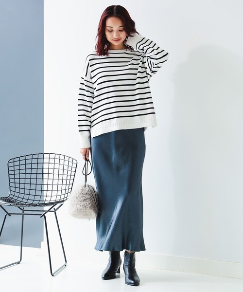 B:MING by BEAMS(ビーミングバイビームス)の「ボーダー フィッシャーマン ニット(ニット/セーター・レディース・ホワイト系その他2/ネイビー系/ホワイト系その他・ONE SIZE)」の4枚目の写真