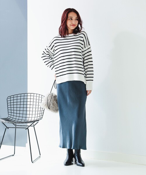 B:MING by BEAMS(ビーミングバイビームス)の「ボーダー フィッシャーマン ニット(ニット/セーター・レディース・ホワイト系その他2/ネイビー系/ホワイト系その他・ONE SIZE)」の5枚目の写真