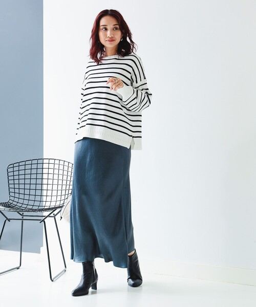 B:MING by BEAMS(ビーミングバイビームス)の「ボーダー フィッシャーマン ニット(ニット/セーター・レディース・ホワイト系その他2/ネイビー系/ホワイト系その他・ONE SIZE)」の6枚目の写真