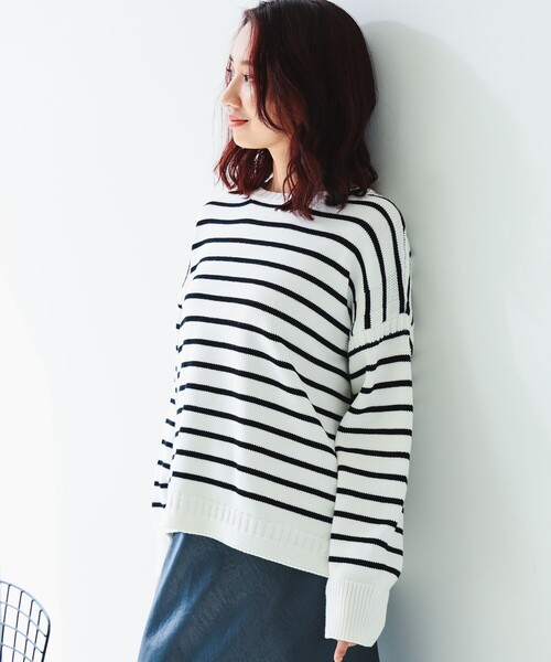 B:MING by BEAMS(ビーミングバイビームス)の「ボーダー フィッシャーマン ニット(ニット/セーター・レディース・ホワイト系その他2/ネイビー系/ホワイト系その他・ONE SIZE)」の7枚目の写真