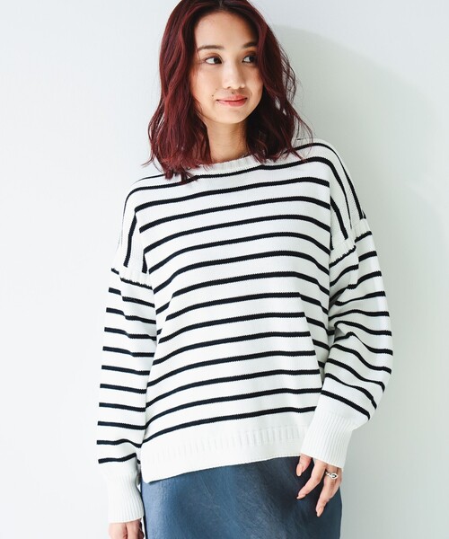 B:MING by BEAMS(ビーミングバイビームス)の「ボーダー フィッシャーマン ニット(ニット/セーター・レディース・ホワイト系その他2/ネイビー系/ホワイト系その他・ONE SIZE)」の9枚目の写真