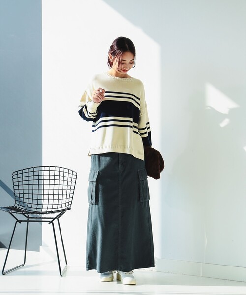 B:MING by BEAMS(ビーミングバイビームス)の「ボーダー フィッシャーマン ニット(ニット/セーター・レディース・ホワイト系その他2/ネイビー系/ホワイト系その他・ONE SIZE)」の12枚目の写真