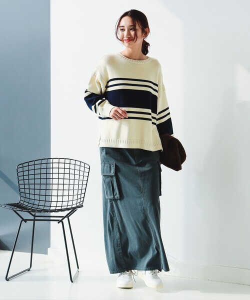 B:MING by BEAMS(ビーミングバイビームス)の「ボーダー フィッシャーマン ニット(ニット/セーター・レディース・ホワイト系その他2/ネイビー系/ホワイト系その他・ONE SIZE)」の13枚目の写真