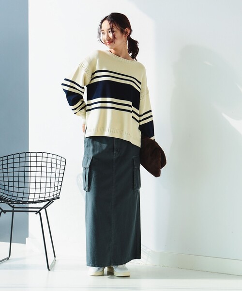 B:MING by BEAMS(ビーミングバイビームス)の「ボーダー フィッシャーマン ニット(ニット/セーター・レディース・ホワイト系その他2/ネイビー系/ホワイト系その他・ONE SIZE)」の14枚目の写真