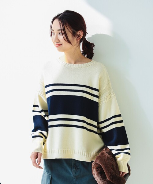 B:MING by BEAMS(ビーミングバイビームス)の「ボーダー フィッシャーマン ニット(ニット/セーター・レディース・ホワイト系その他2/ネイビー系/ホワイト系その他・ONE SIZE)」の15枚目の写真