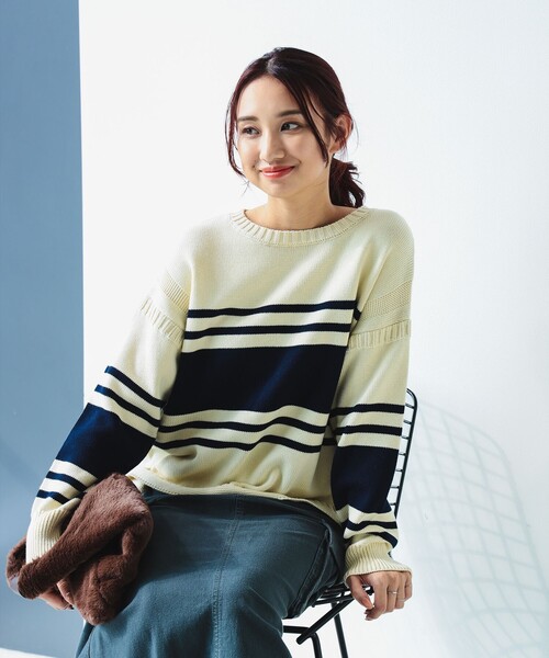 B:MING by BEAMS(ビーミングバイビームス)の「ボーダー フィッシャーマン ニット(ニット/セーター・レディース・ホワイト系その他2/ネイビー系/ホワイト系その他・ONE SIZE)」の16枚目の写真