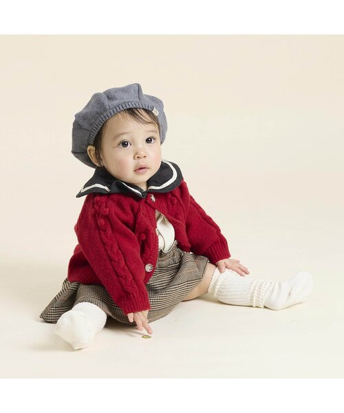 Ampersand（アンパサンド）の「ホイップ ニットベレー（ハンチング/ベレー帽・キッズ・ブラウン/グレー/ブラック/アイボリー・50/54/58）」の6枚目の写真