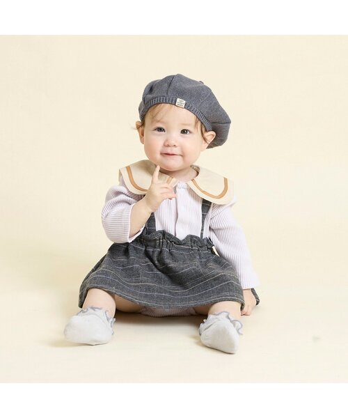 Ampersand（アンパサンド）の「ホイップ ニットベレー（ハンチング/ベレー帽・キッズ・ブラウン/グレー/ブラック/アイボリー・50/54/58）」の7枚目の写真