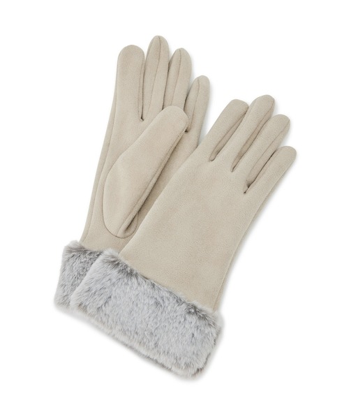 VIS（ビス）の「フェイクスェードファーグローブ（手袋・レディース・ブラック/ベージュ・FREE）」の4枚目の写真