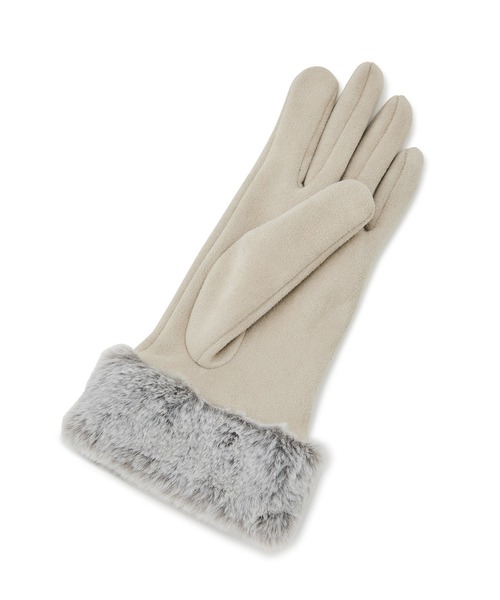 VIS（ビス）の「フェイクスェードファーグローブ（手袋・レディース・ブラック/ベージュ・FREE）」の6枚目の写真