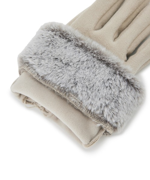 VIS（ビス）の「フェイクスェードファーグローブ（手袋・レディース・ブラック/ベージュ・FREE）」の11枚目の写真