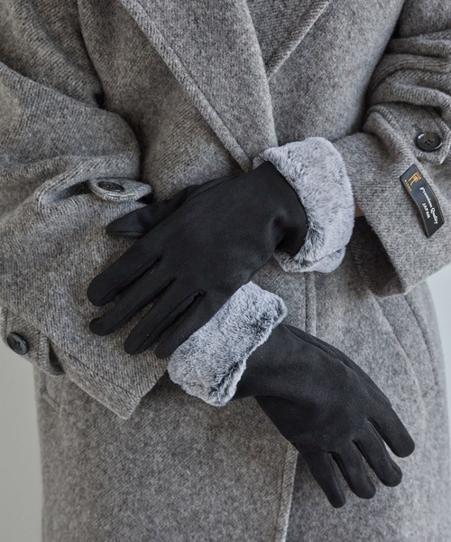 VIS（ビス）の「フェイクスェードファーグローブ（手袋・レディース・ブラック/ベージュ・FREE）」の15枚目の写真
