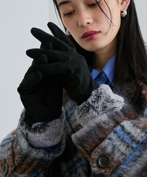 VIS（ビス）の「フェイクスェードファーグローブ（手袋・レディース・ブラック/ベージュ・FREE）」の16枚目の写真
