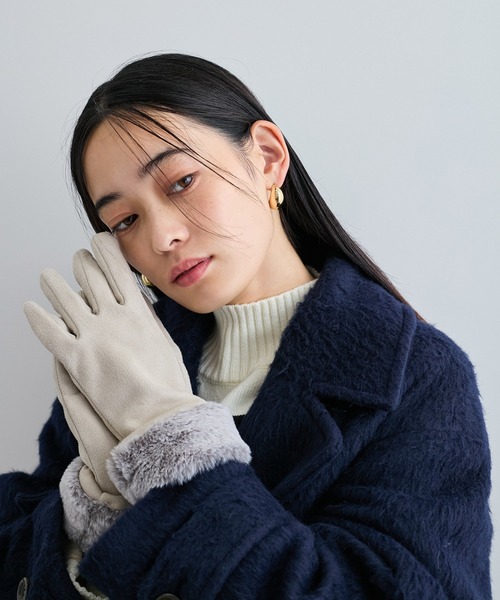 VIS（ビス）の「フェイクスェードファーグローブ（手袋・レディース・ブラック/ベージュ・FREE）」の17枚目の写真