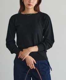 洗えるふんわりボートネックカシミヤタッチニット