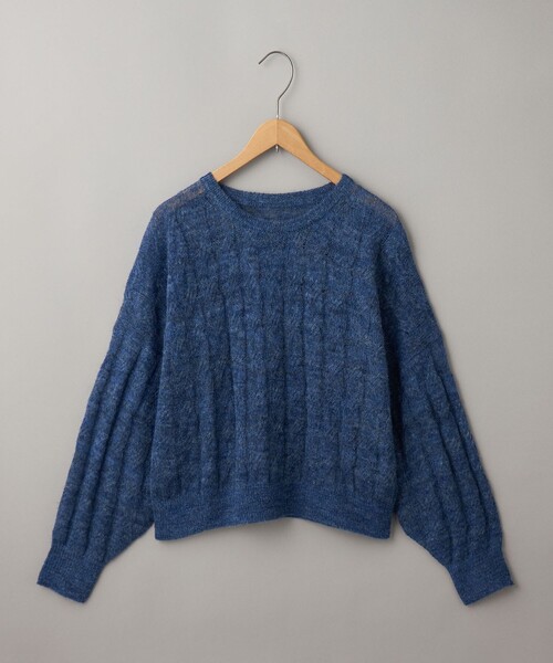 RONEL（ロネル）の「【RONEL】ロングスリーブシアーケーブルニット（ニット/セーター・レディース・クリーム/グレー/オフホワイト/コバルトブルー・L/M/S）」の4枚目の写真