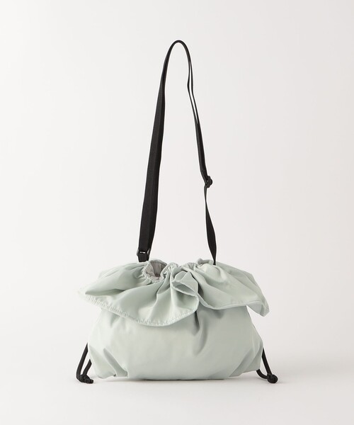 green label relaxing(グリーンレーベルリラクシング)の「GLR フリル 巾着 ポシェット(ショルダーバッグ・キッズ・ブラック/ピンク/ライム・FREE)」の3枚目の写真