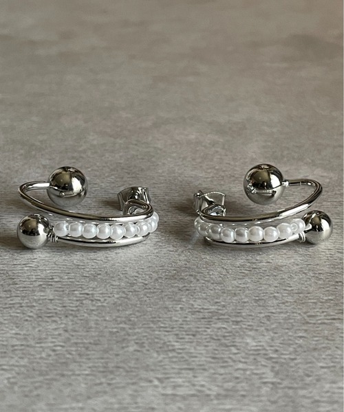 ciite'(シーテ)の「小粒パール×ボールニュアンス ピアス (両耳用)(ピアス(両耳用)・レディース・シルバー/ゴールド・FREE)」の10枚目の写真