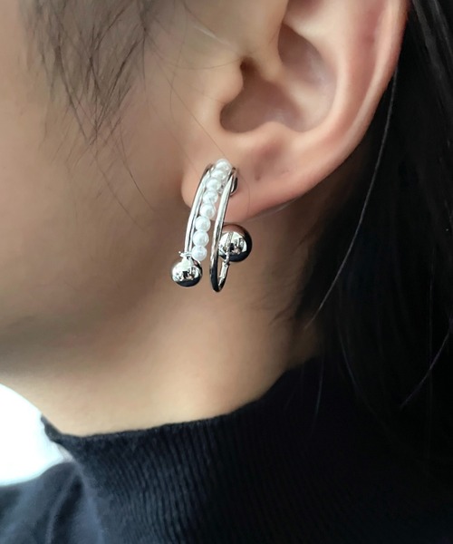 ciite'(シーテ)の「小粒パール×ボールニュアンス ピアス (両耳用)(ピアス(両耳用)・レディース・シルバー/ゴールド・FREE)」の13枚目の写真