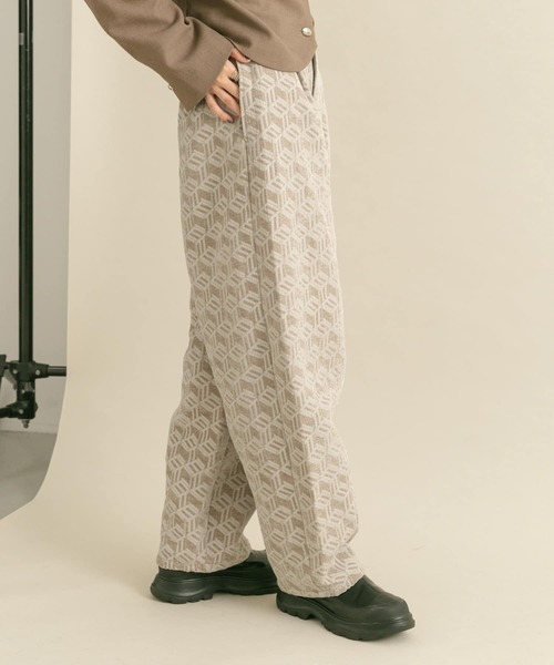 KBF（ケイビーエフ）の「ジャガードコクーンパンツ（その他パンツ・レディース・ブラウン/ライトベージュ・ONE）」の6枚目の写真