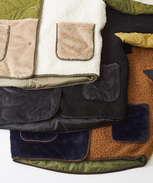 CUBE SUGAR(キューブシュガー)の「ボア×ファー×キルトミックス切替ビッグコート(ミリタリージャケット・レディース・ナチュラル/ブラック/ブラウン・M)」の22枚目の写真