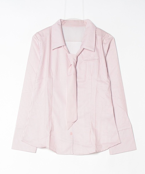 gossip!ロサンゼルス(ゴシップロサンゼルス)の「タイデザインストライプシャツ(シャツ/ブラウス・レディース・ブルー/ピンク・S/M)」の12枚目の写真