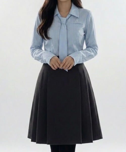 gossip!ロサンゼルス(ゴシップロサンゼルス)の「タイデザインストライプシャツ(シャツ/ブラウス・レディース・ブルー/ピンク・S/M)」の6枚目の写真