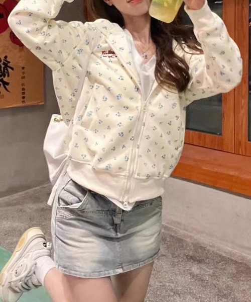 HALEY PESCA(ヘーリーペスカ)の「HALEY PESCA/フラワープリント ダブルジップパーカー(パーカー・レディース・アイボリー/グレー・MEDIUM/LARGE/SMALL/X-LARGE)」の17枚目の写真