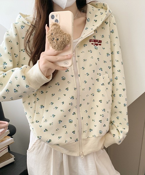 poppy ロングパーカー フラワー poppy ロングパーカー フラワー