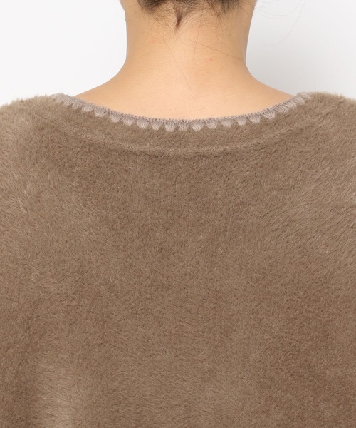 mysty woman（ミスティウーマン）の「ハンドステッチフェザーカーディガン　246392（カーディガン/ボレロ・レディース・オフホワイト/ブラック/モカ・FREE）」の10枚目の写真