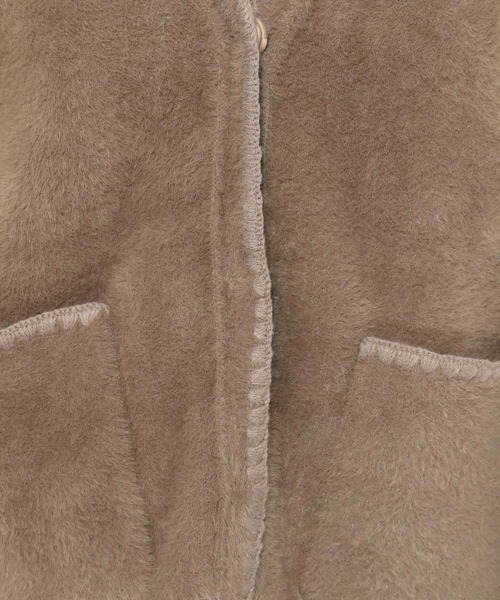 mysty woman（ミスティウーマン）の「ハンドステッチフェザーカーディガン　246392（カーディガン/ボレロ・レディース・オフホワイト/ブラック/モカ・FREE）」の15枚目の写真