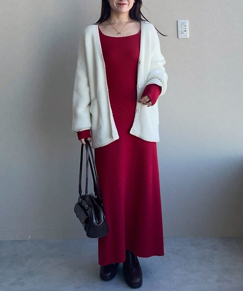 mysty woman（ミスティウーマン）の「ハンドステッチフェザーカーディガン　246392（カーディガン/ボレロ・レディース・オフホワイト/ブラック/モカ・FREE）」の19枚目の写真