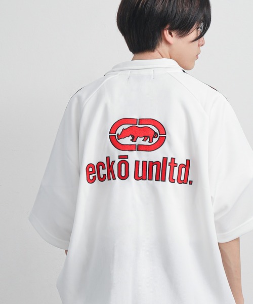 ECKO】 メッシュ ロゴ刺繍 半袖 Tシャツ / バックロゴ / ハーフ