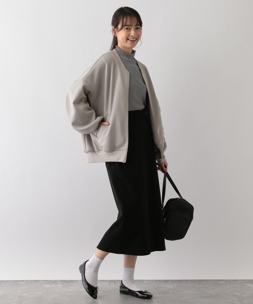 GLOBAL WORK Smile Seed Store（グローバルワーク スマイルシードストア）の「華奢リブメロウハイネック/長袖/118561（Tシャツ/カットソー・レディース・チャコール/ライトベージュ/ブラック/ブラック×ホワイト/オフホワイト・MEDIUM/LARGE/X-LARGE/SMALL）」の18枚目の写真