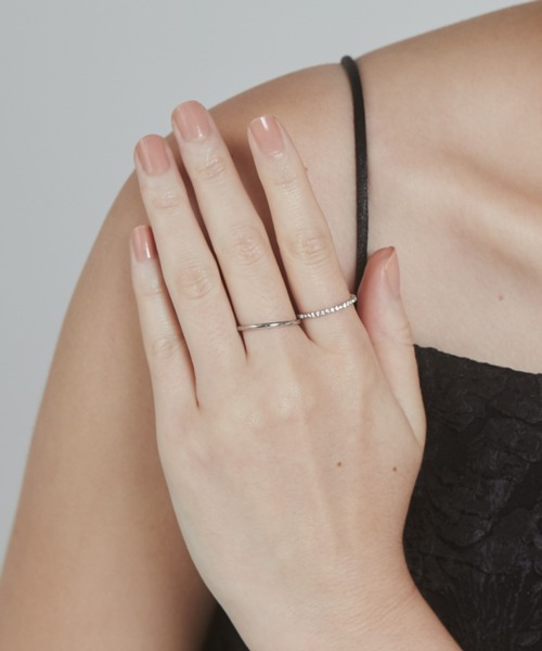 ciite' surgical stainless(シーテサージカルステンレス)の「【 金属アレルギー対応 】2set ring / ハーフエタニティ & 1粒ビジューリング2個セット サージカルステンレス(リング・レディース・ピンクゴールド/シルバー/ゴールド・13号/11号)」の16枚目の写真