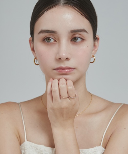 ciite' surgical stainless(シーテサージカルステンレス)の「【 金属アレルギー対応 】2set ring / ハーフエタニティ & 1粒ビジューリング2個セット サージカルステンレス(リング・レディース・ピンクゴールド/シルバー/ゴールド・13号/11号)」の17枚目の写真