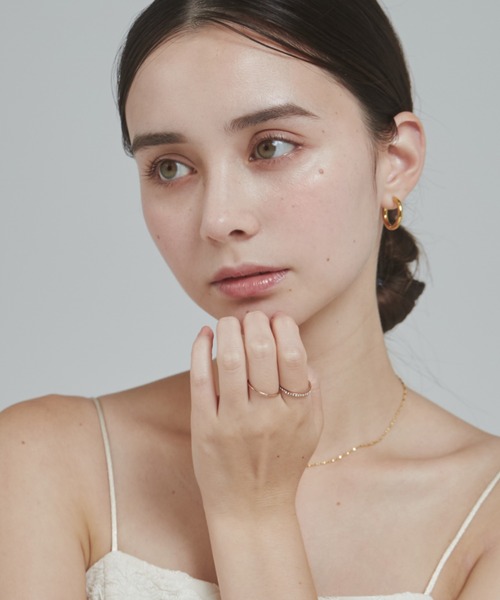 ciite' surgical stainless(シーテサージカルステンレス)の「【 金属アレルギー対応 】2set ring / ハーフエタニティ & 1粒ビジューリング2個セット サージカルステンレス(リング・レディース・ピンクゴールド/シルバー/ゴールド・13号/11号)」の19枚目の写真