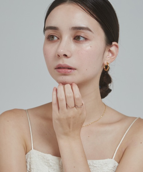 ciite' surgical stainless(シーテサージカルステンレス)の「【 金属アレルギー対応 】2set ring / ハーフエタニティ & 1粒ビジューリング2個セット サージカルステンレス(リング・レディース・ピンクゴールド/シルバー/ゴールド・13号/11号)」の20枚目の写真