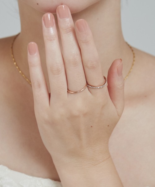 ciite' surgical stainless(シーテサージカルステンレス)の「【 金属アレルギー対応 】2set ring / ハーフエタニティ & 1粒ビジューリング2個セット サージカルステンレス(リング・レディース・ピンクゴールド/シルバー/ゴールド・13号/11号)」の21枚目の写真