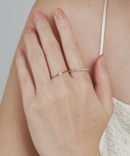 ciite' surgical stainless(シーテサージカルステンレス)の「【 金属アレルギー対応 】2set ring / ハーフエタニティ & 1粒ビジューリング2個セット サージカルステンレス(リング・レディース・ピンクゴールド/シルバー/ゴールド・13号/11号)」の22枚目の写真