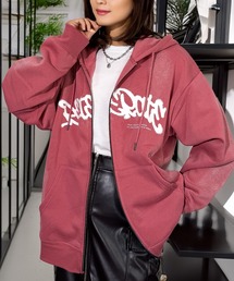 ブラウンピンク ジップアップフーディ 完売品 セール】パーカー（ピンク/桃色系・ジップアップ）ファッション