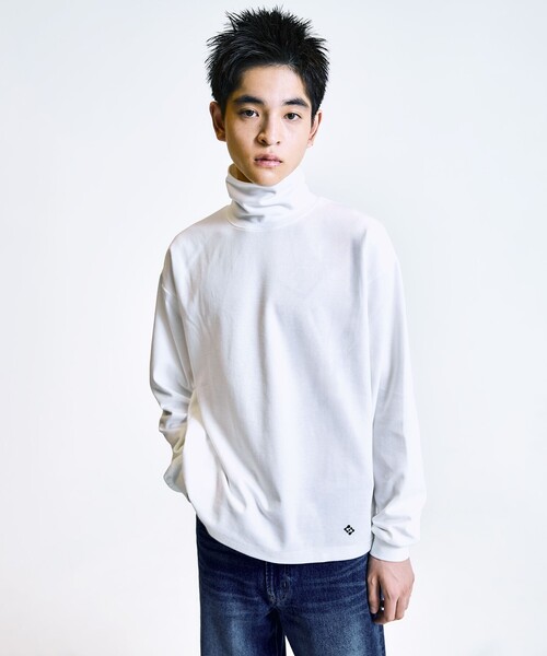 City Ambient Products(シティアンビエントプロダクツ)の「City Ambient Products: フライス タートルネック ロングスリーブ Tシャツ(Tシャツ/カットソー・メンズ・ブラック/ホワイト・SMALL/MEDIUM/LARGE)」の1枚目の写真